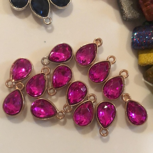 1pc NEW Faceted Stone Bezel Teardrop Multi Oval DIY Fashion Jewelry Pendants - Picture 14 of 16